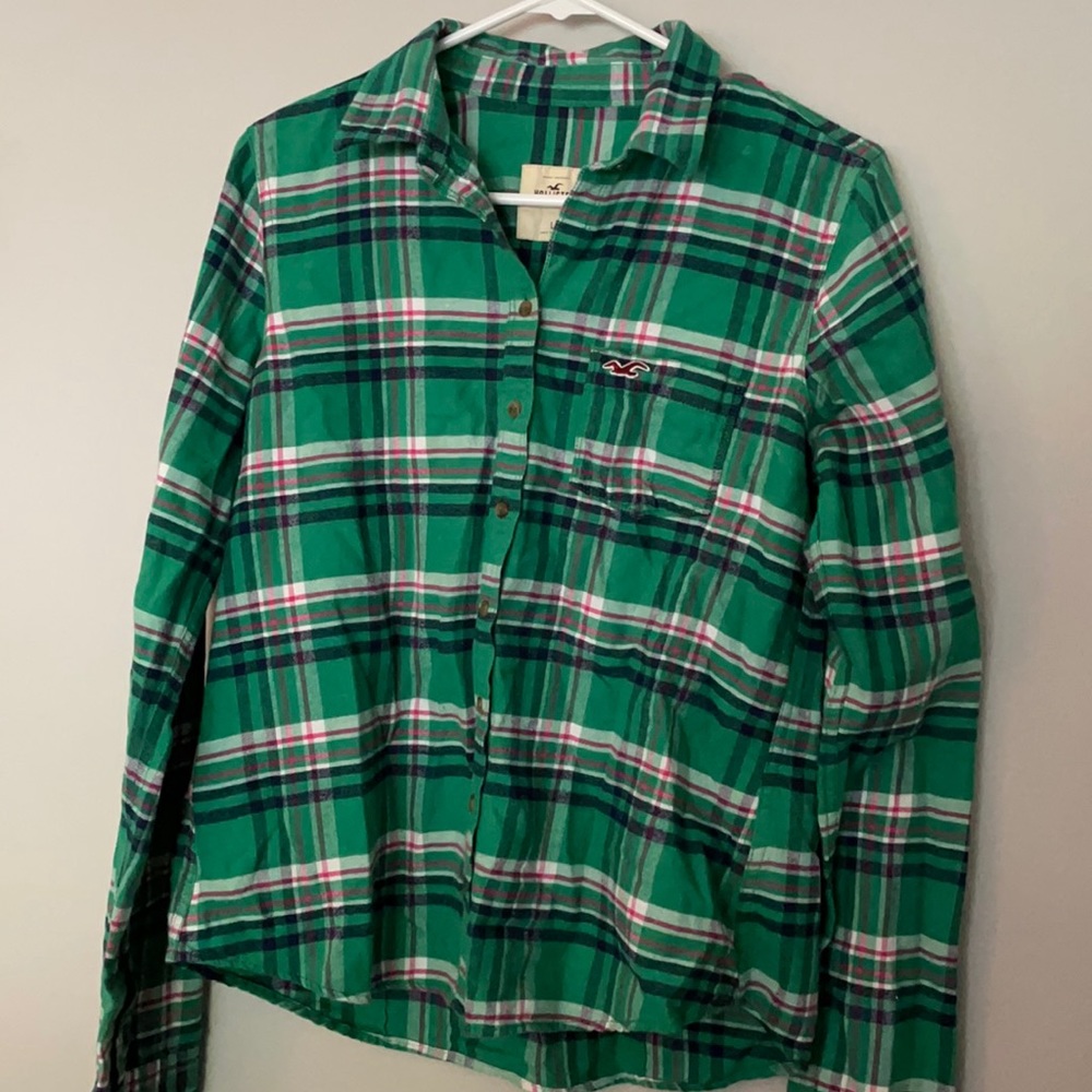 Hollister plaid flannel button down Large